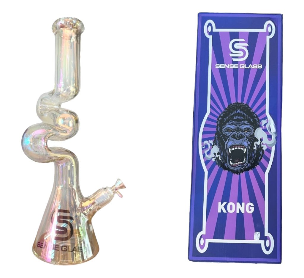 SENSE GLASS | KONG BONG ELECTROPLATED ZIG ZAG 17" BEAKER