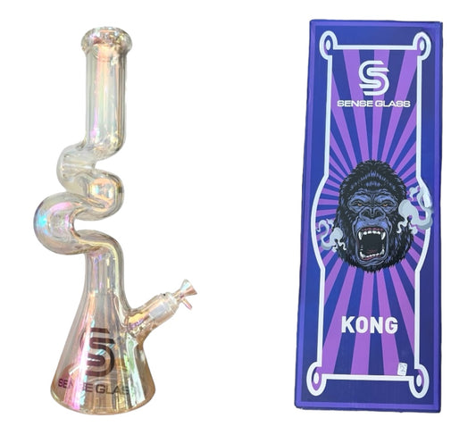 SENSE GLASS | KONG BONG ELECTROPLATED ZIG ZAG 17" BEAKER