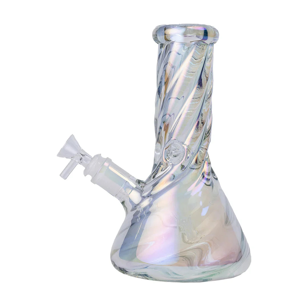 HUMAN GRADE | TWISTED IRIDESCENT BEAKER 9" WATERPIPE