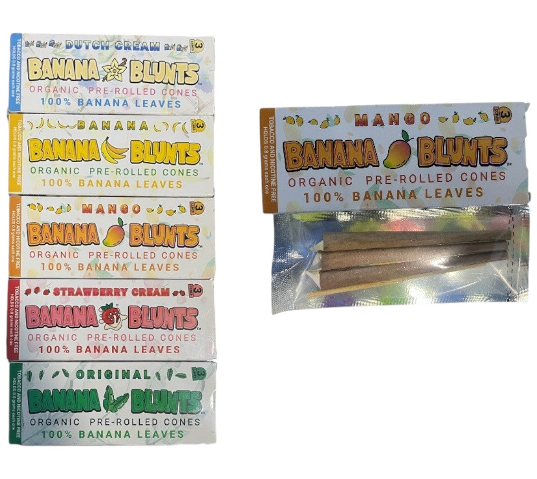 BANANA BLUNTS | CONOS PRELIADOS ORGÁNICOS SABOR DUTCH CREAM